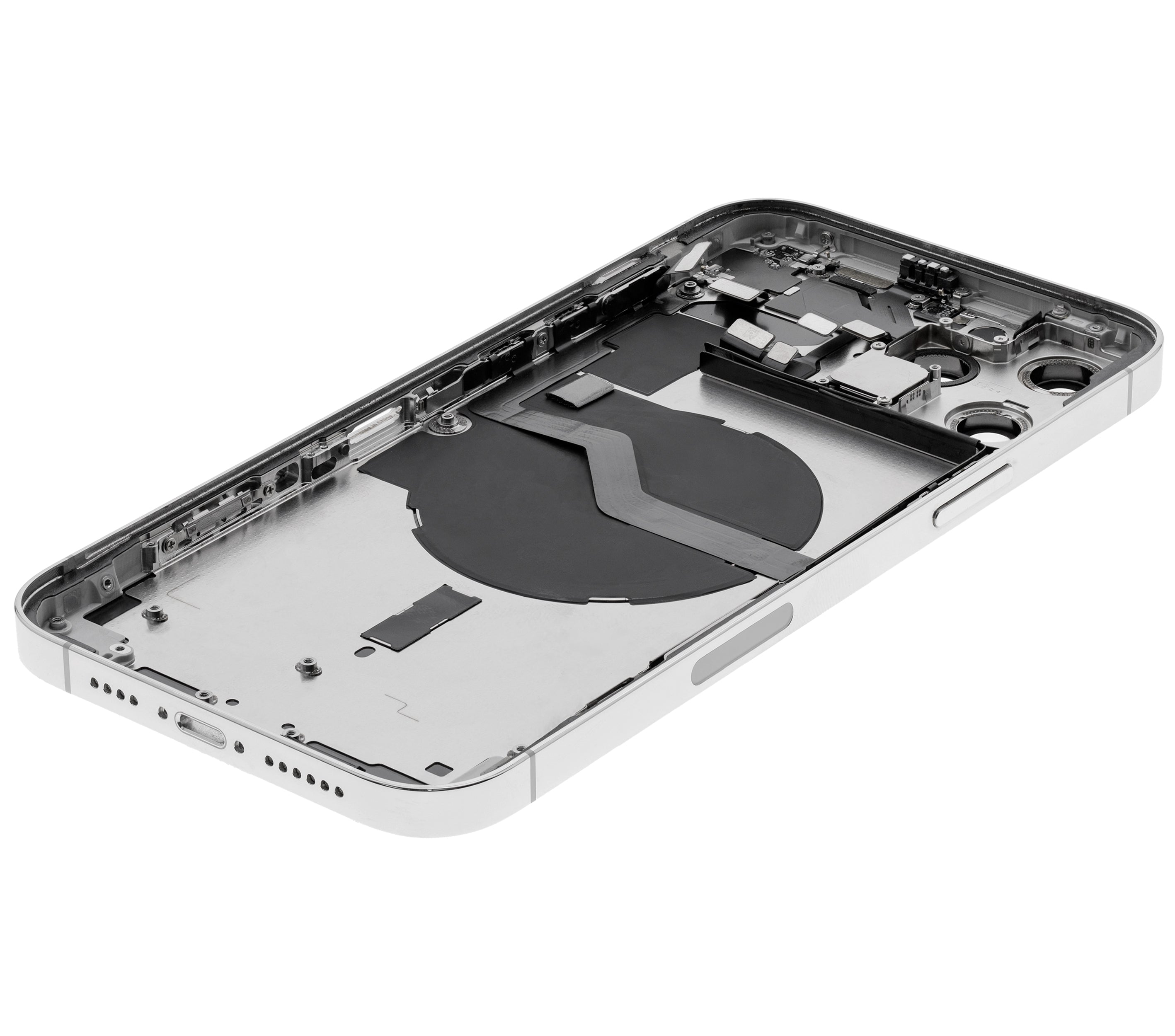 Backcover/Rahmen mit Small Parts für iPhone 12 Pro Max (US-Version) (gebrauchter OEM-Ausbau, Qualität A) (Silber)