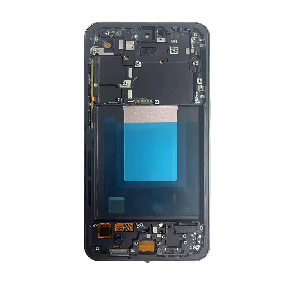 OLED-Display mit Rahmen für Samsung Galaxy S24 FE 5G (gebrauchter OEM-Ausbau, Qualität A) (US & Internationale Version) (Graphite)