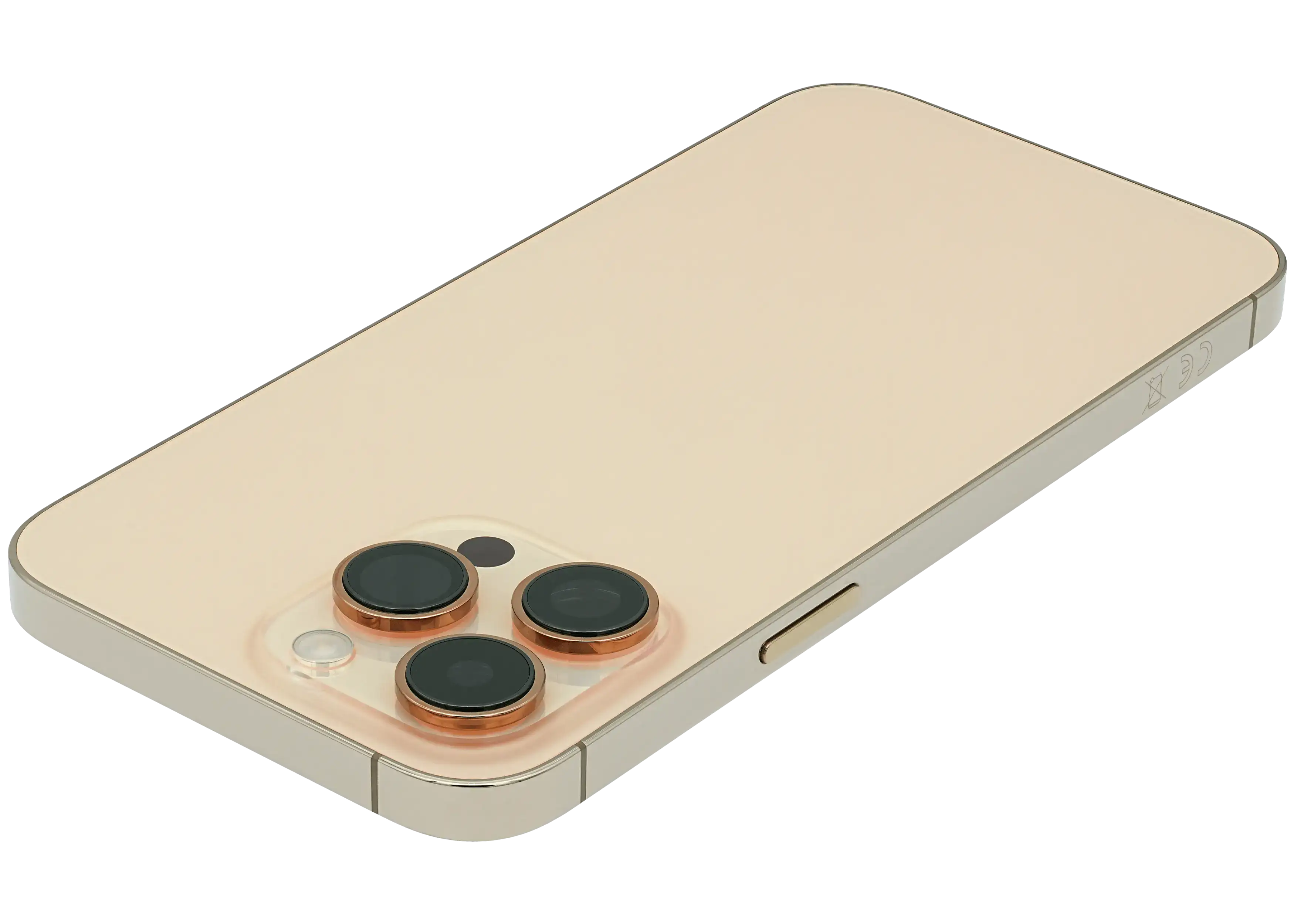 Backcover/Rahmen mit Small Parts für iPhone 14 Pro Max (EU / Global Version) (gebrauchter OEM-Ausbau, Qualität B) (Gold)
