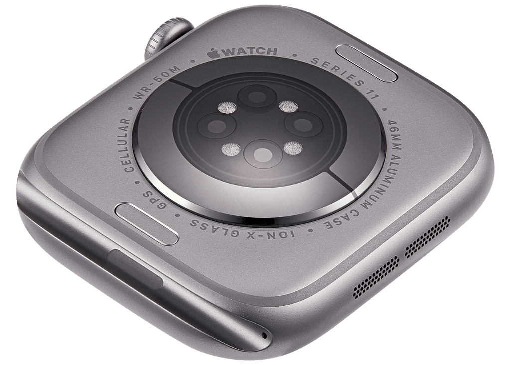 Backcover/Rahmen für Watch Series 11 (46MM) (gebrauchter OEM-Ausbau, Qualität A) (Cellular Version) (Aluminum / Space Gray)