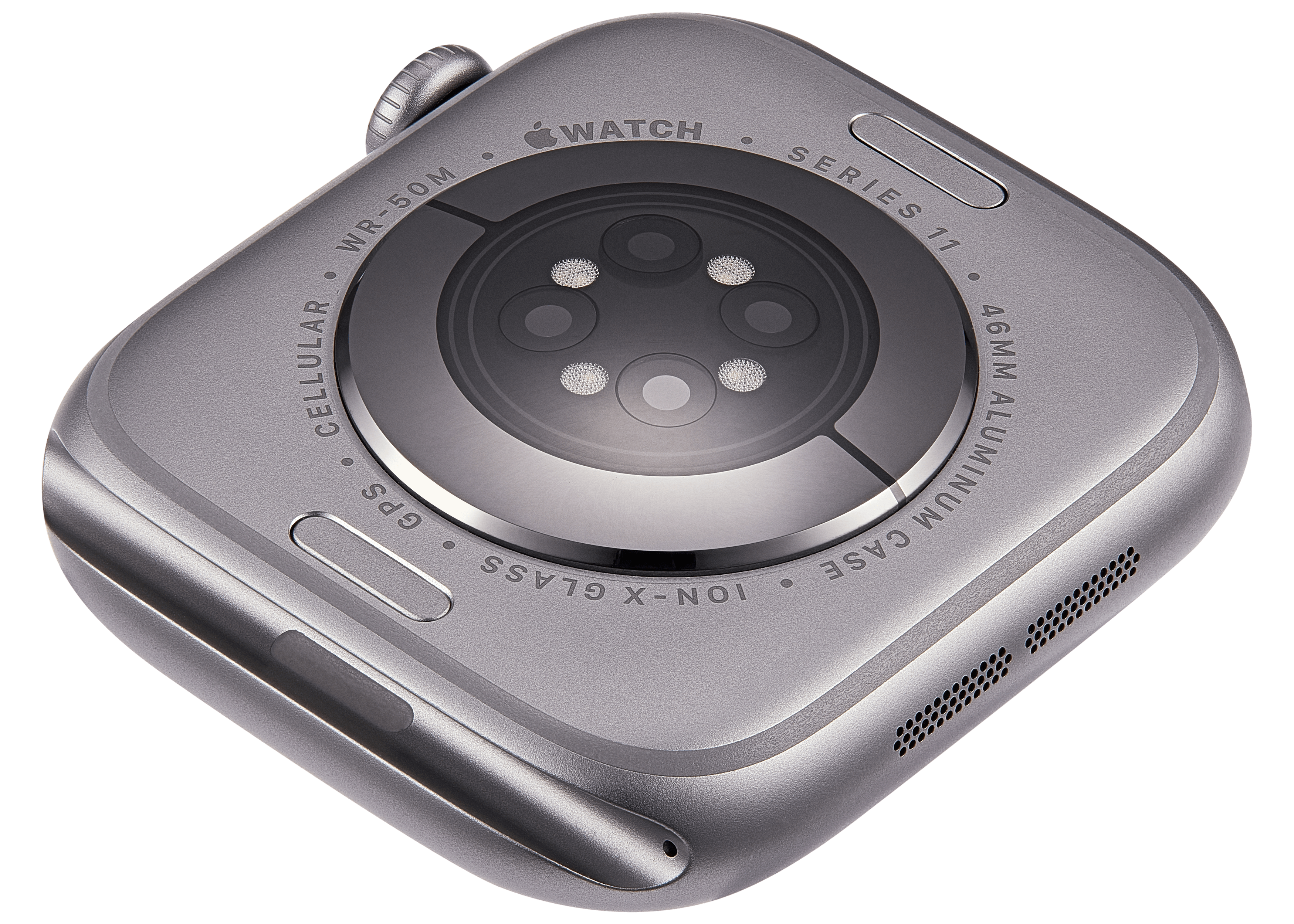 Backcover/Rahmen für Watch Series 11 (46MM) (gebrauchter OEM-Ausbau, Qualität A) (Cellular Version) (Aluminum / Space Gray)