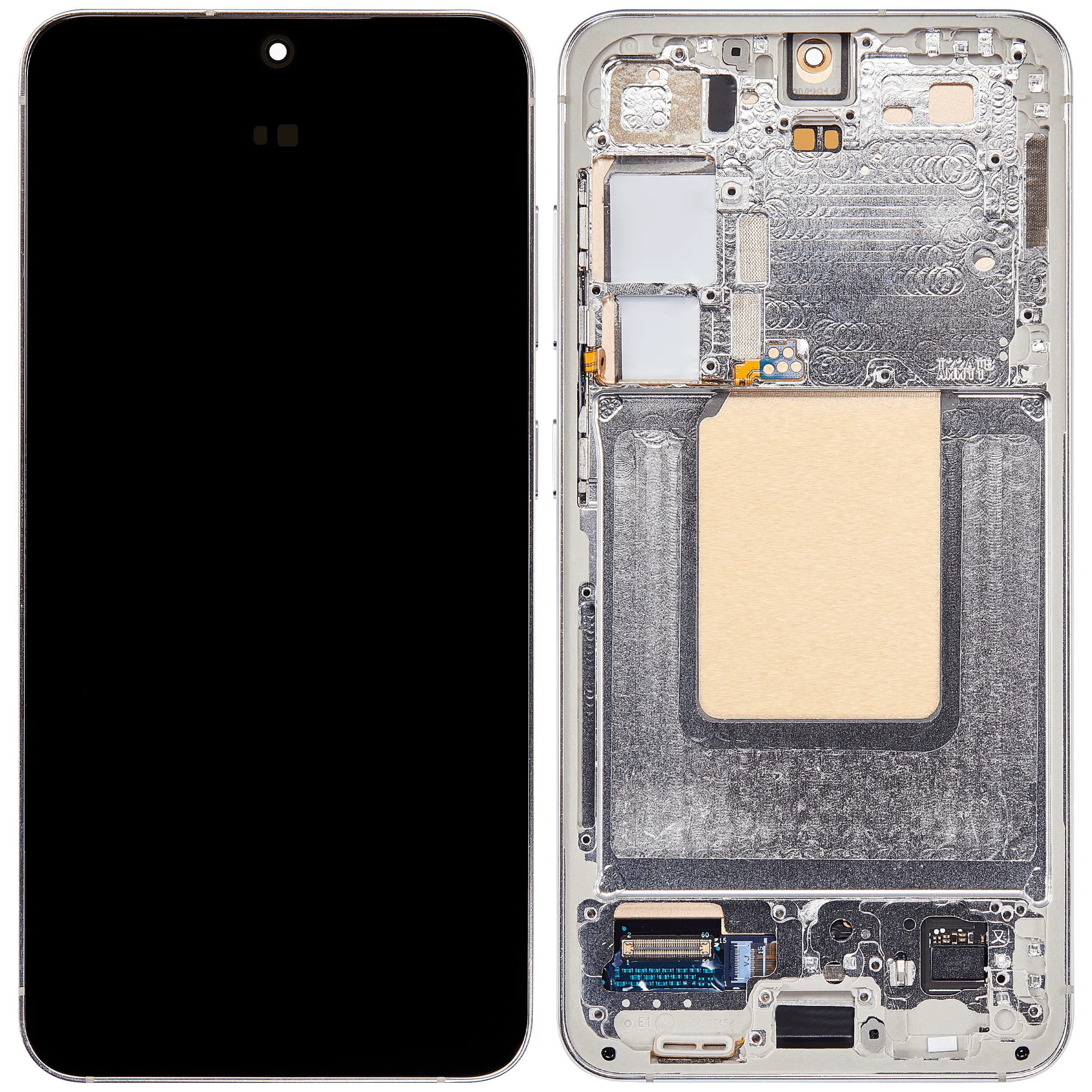 OLED-Display mit Rahmen für Samsung Galaxy S24 5G (US & Internationale Version) (Aftermarket Plus) (Marble Grey)