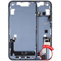 Midframe/Frame with Charging Port Flex Cable and Small Parts for iPhone 14 (US Version) (Used OEM Pull, Quality A) (Blue)