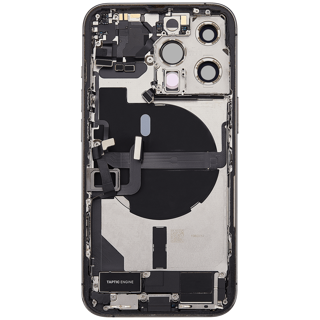 Backcover/Rahmen mit Ladebuchse Flex & Small Parts für iPhone 13 Pro (EU / Global Version) (gebrauchter OEM-Ausbau, Qualität C) (Graphite)