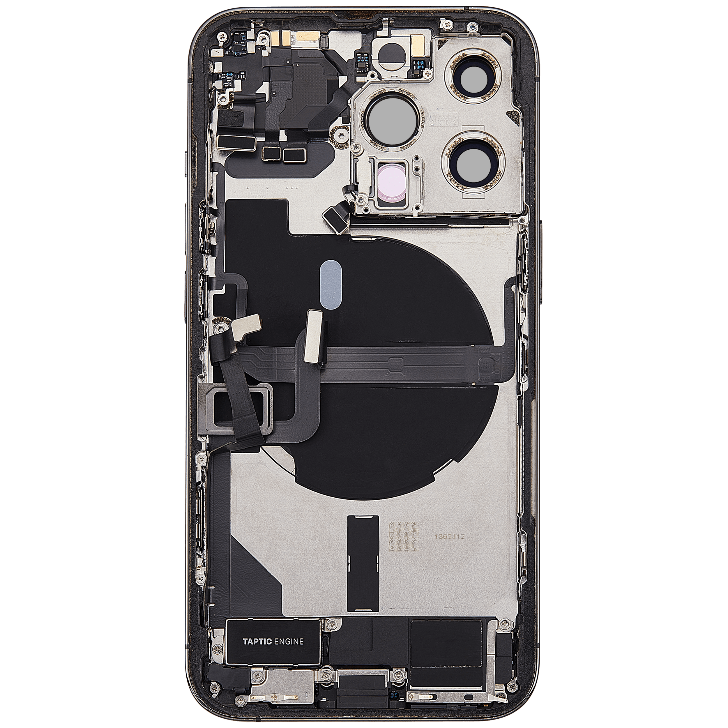 Backcover/Rahmen mit Ladebuchse Flex & Small Parts für iPhone 13 Pro (EU / Global Version) (gebrauchter OEM-Ausbau, Qualität C) (Graphite)