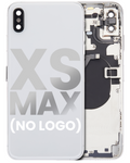 Backcover/Rahmen mit Kleinteilen für iPhone XS Max, Silber, o. Logo (Aftermarket