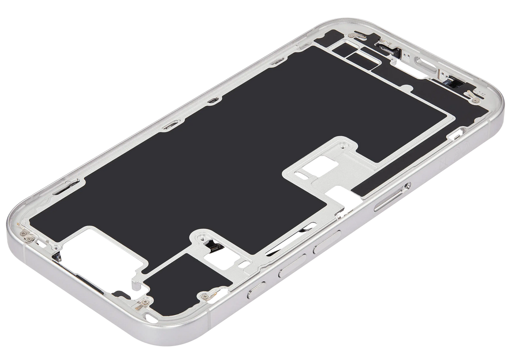 Midframe/Rahmen mit Power And Volume Button für iPhone 16 Pro (EU / Global Version) (Aftermarket Plus) (Weiß Titanium)