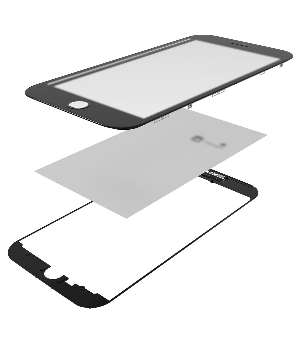 Glass mit Rahmen & OCA Pre-Installed für iPhone 7 Plus (Schwarz) (Premium / 3 in 1) (2 Pack)