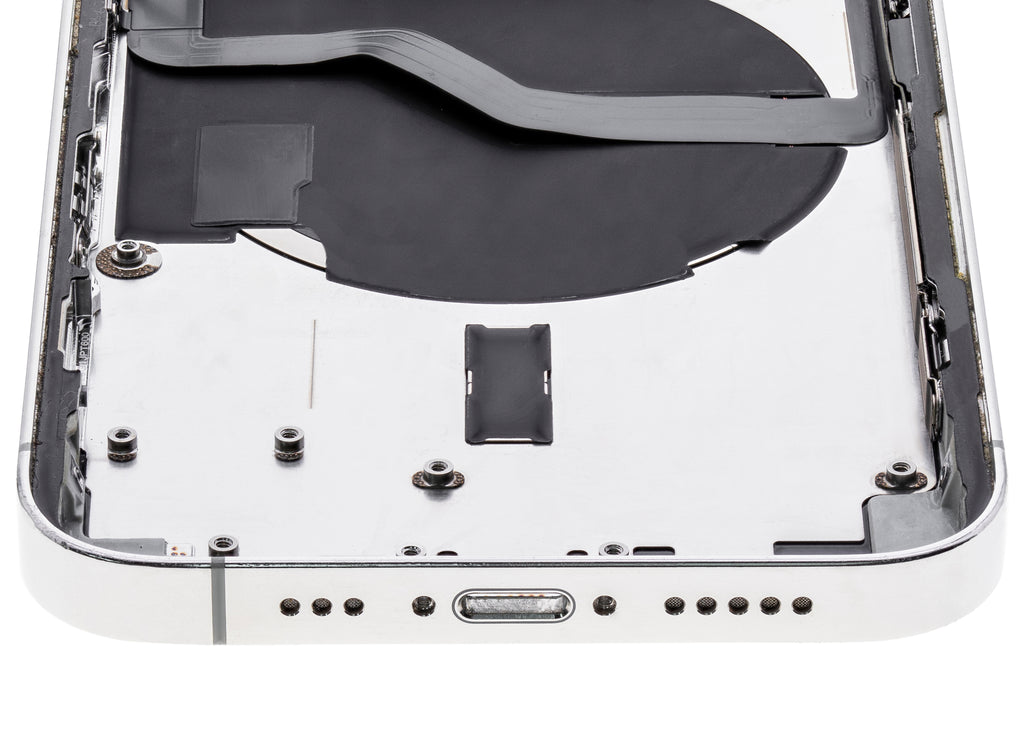 Backcover/Rahmen mit Small Parts für iPhone 12 Pro (EU / Global Version) (gebrauchter OEM-Ausbau, Qualität A) (Silber)