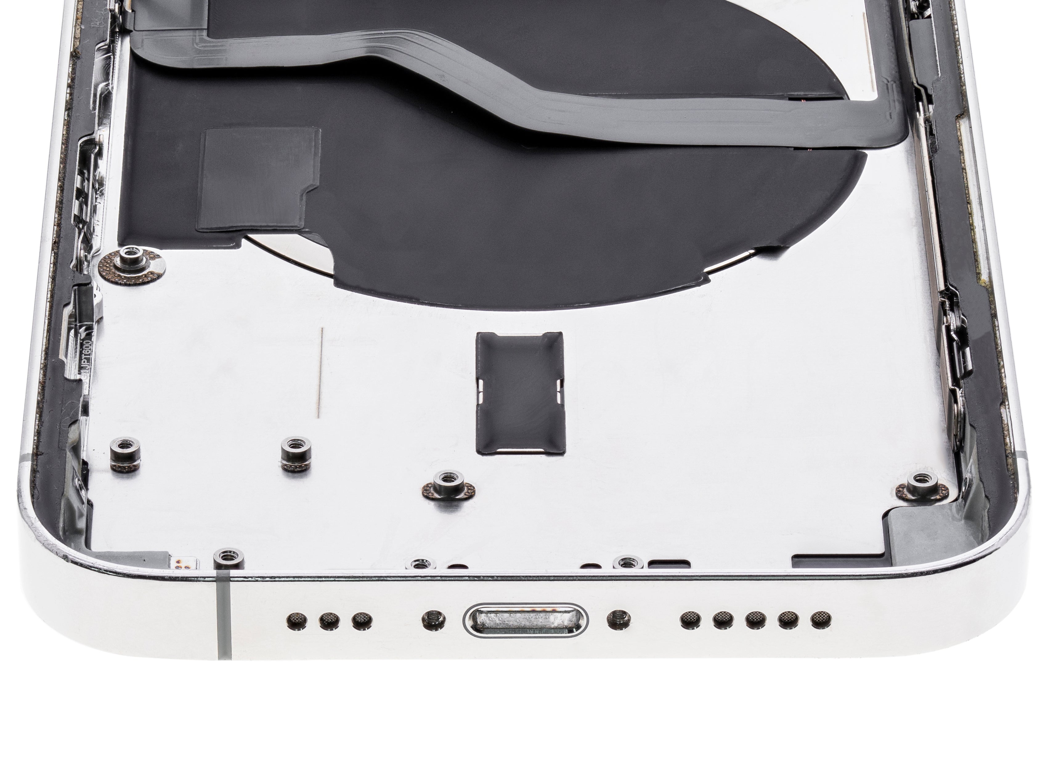Backcover/Rahmen mit Small Parts für iPhone 12 Pro (EU / Global Version) (gebrauchter OEM-Ausbau, Qualität A) (Silber)
