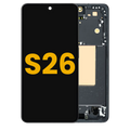 OLED-Display mit Rahmen für Samsung Galaxy S26 5G (US & International) (Refurbished) (Schwarz)