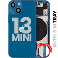 Backcover/Rahmen mit Small Parts für iPhone 13 Mini (EU / Global Version) (gebrauchter OEM-Ausbau, Qualität C) (Blau)