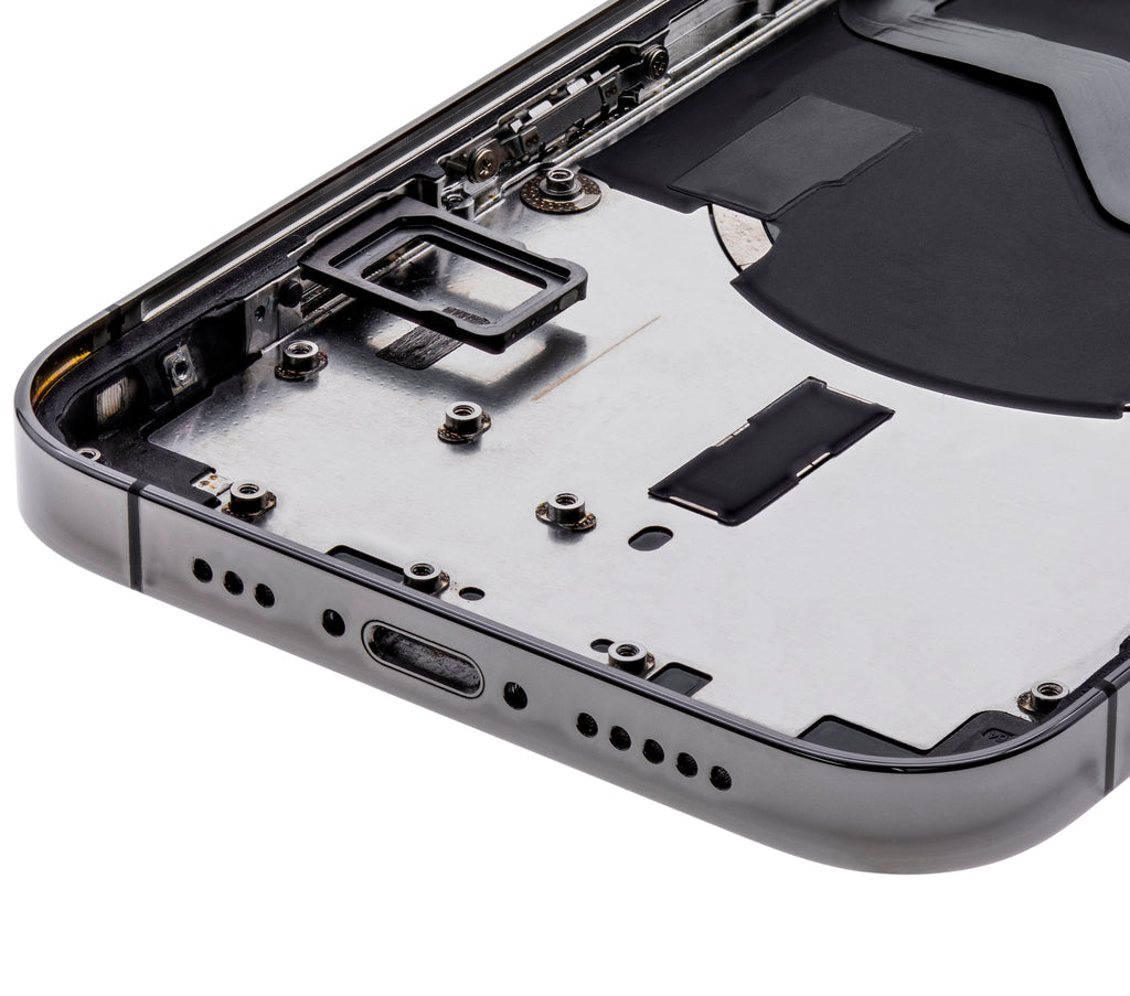 Backcover/Rahmen mit Small Parts für iPhone 12 Pro (US-Version) (gebrauchter OEM-Ausbau, Qualität A) (Graphite)