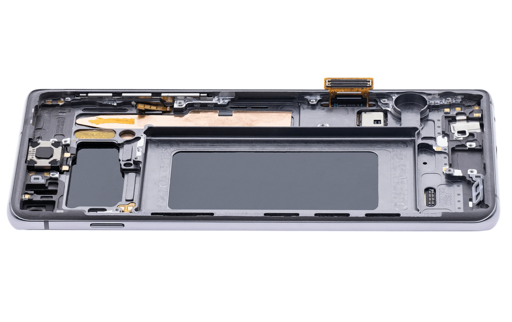 OLED-Display mit Rahmen für Samsung Galaxy S10 (Aftermarket Plus) (Prism / Ceramic Black)