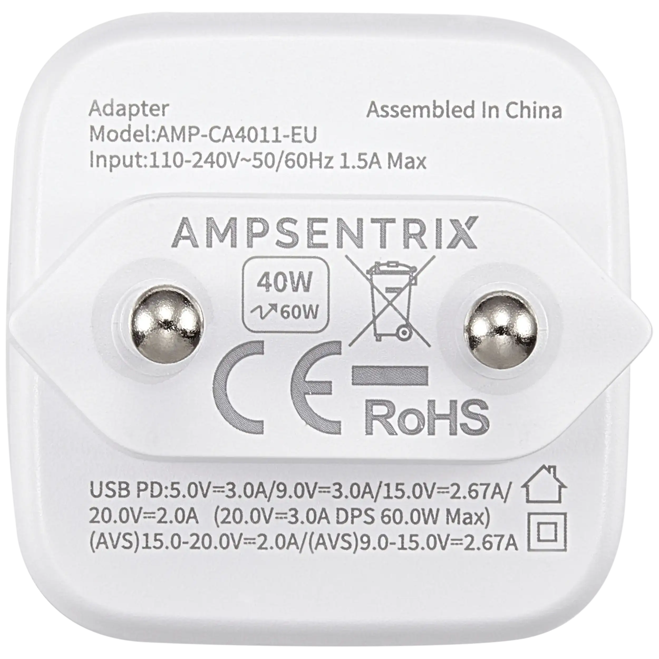 40W USB Type C Wall Power Adapter (220V EU) (AmpSentrix)