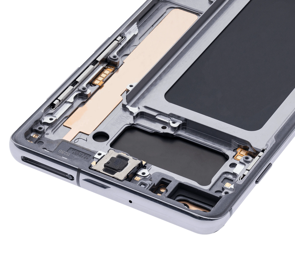 OLED-Display mit Rahmen für Samsung Galaxy S10 Plus (Aftermarket Plus) (Prism / Ceramic Black)