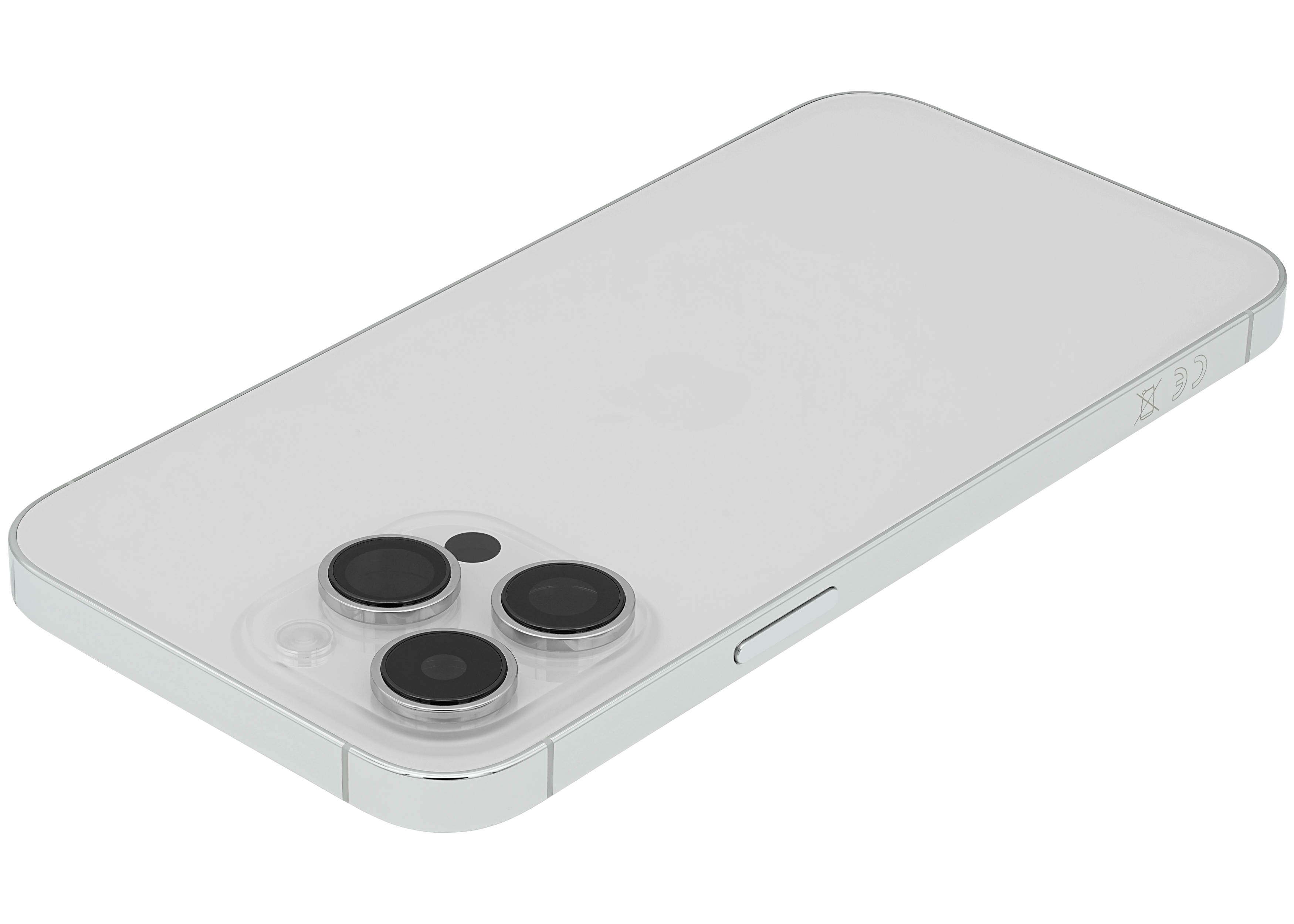 Backcover/Rahmen mit Small Parts für iPhone 14 Pro Max (EU / Global Version) (gebrauchter OEM-Ausbau, Qualität A) (Silber)