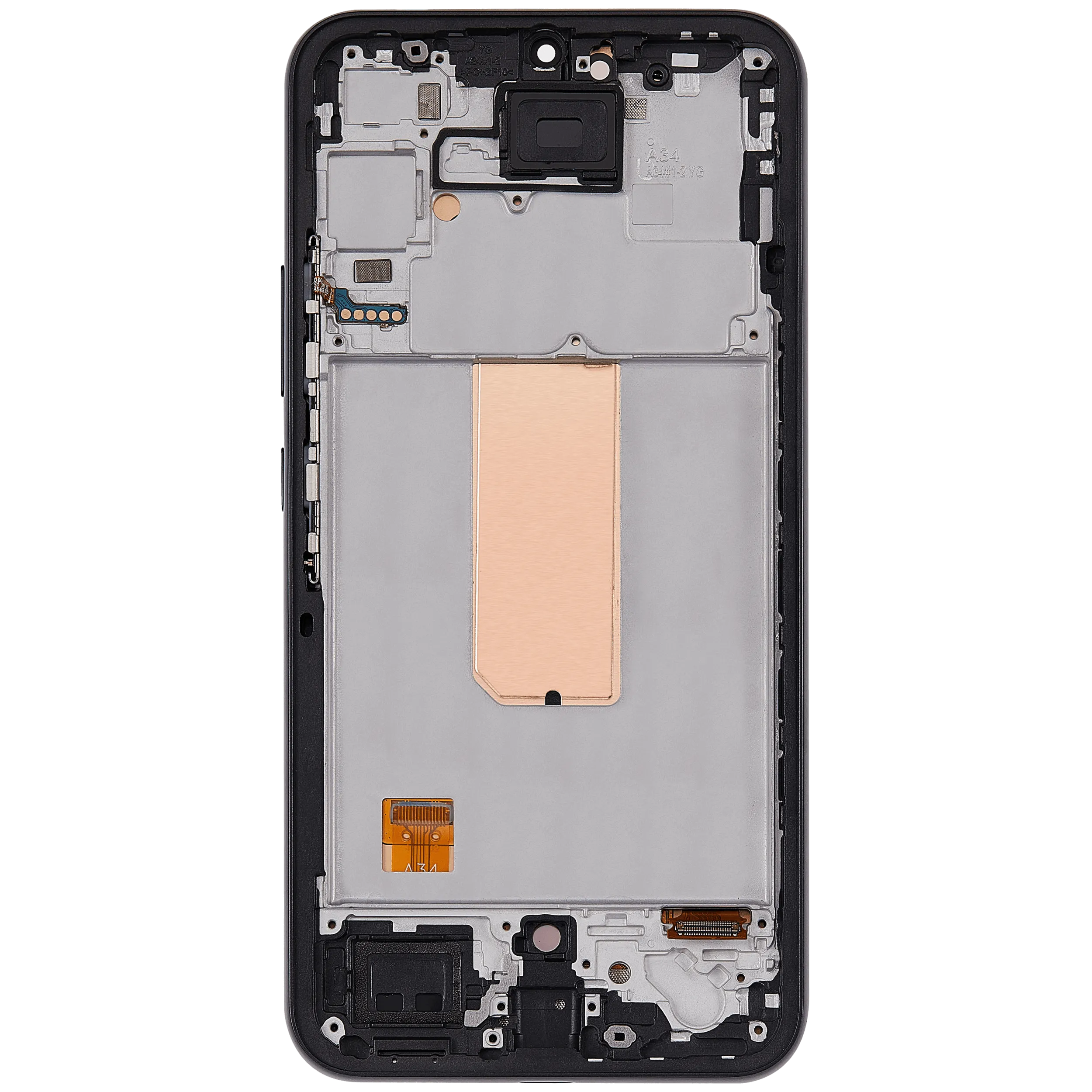 OLED-Display mit Rahmen für Samsung Galaxy A34 5G (A346 / 2023) (6.46") (Aftermarket Plus) (Graphite)