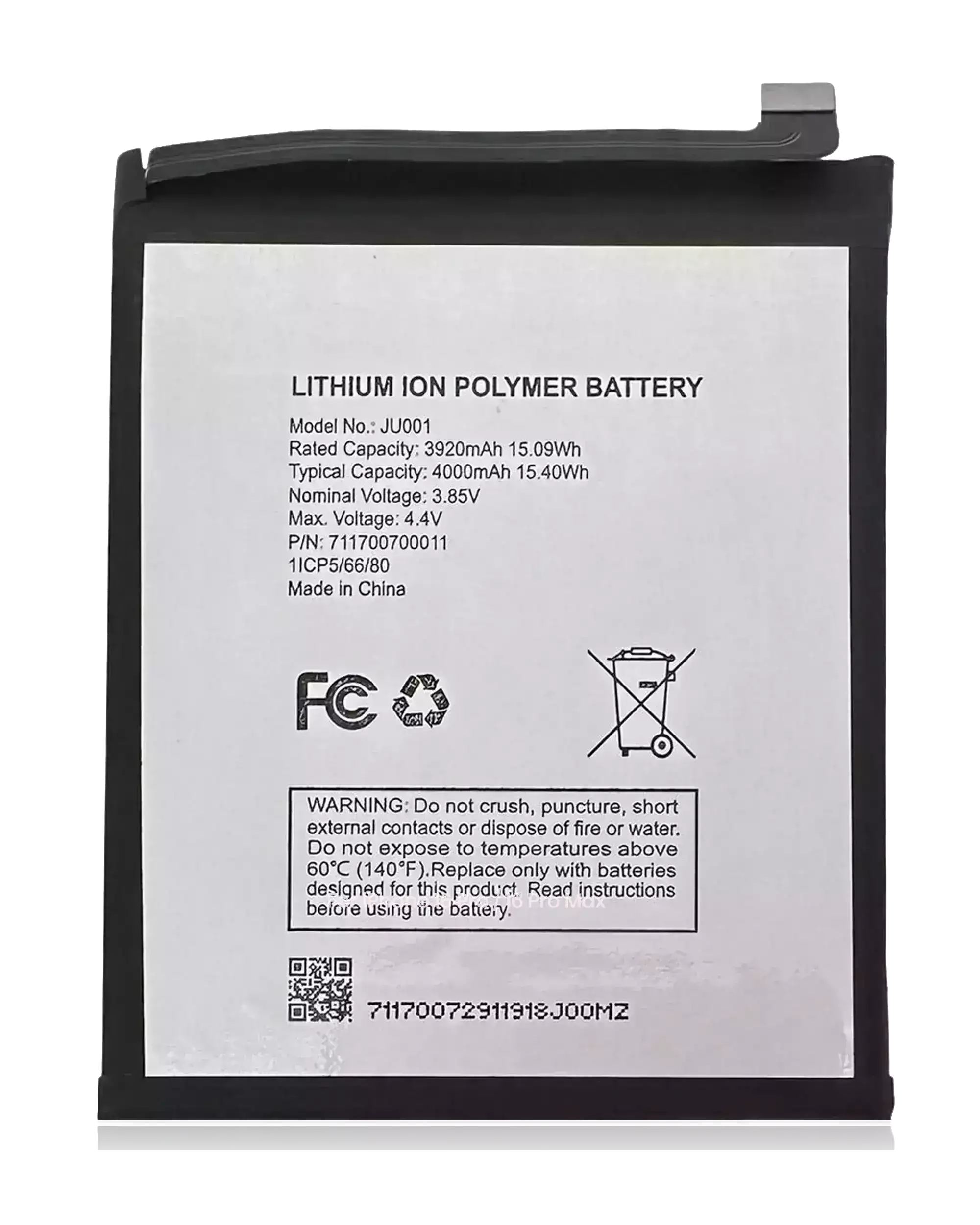 Replacement battery for T-Mobile Revvl V / Boost Mobile Celero 5G (2021) / Cricket Icon 5 / Cricket Icon 4 / Boost Mobile Celero 5G SC (SN339D) / Boost Mobile Celero 5G (2024) (JU001)