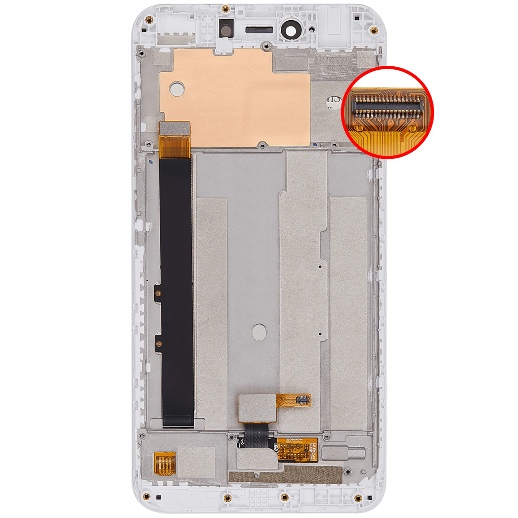 LCD-Display mit Rahmen für Xiaomi Redmi Note 5A (Aftermarket Plus) (Weiß)