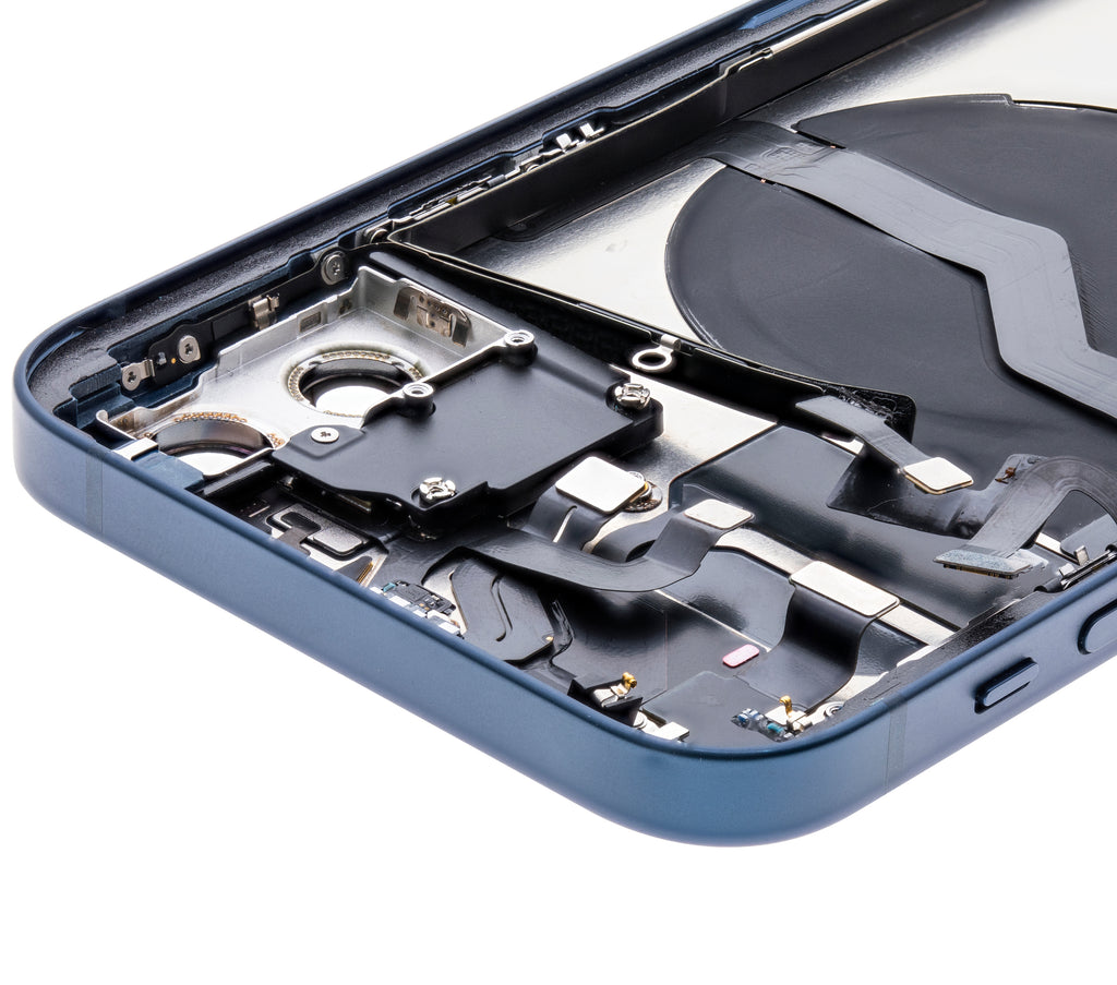 Backcover/Rahmen mit Small Parts für iPhone 12 (US-Version) (gebrauchter OEM-Ausbau, Qualität B) (Blau)