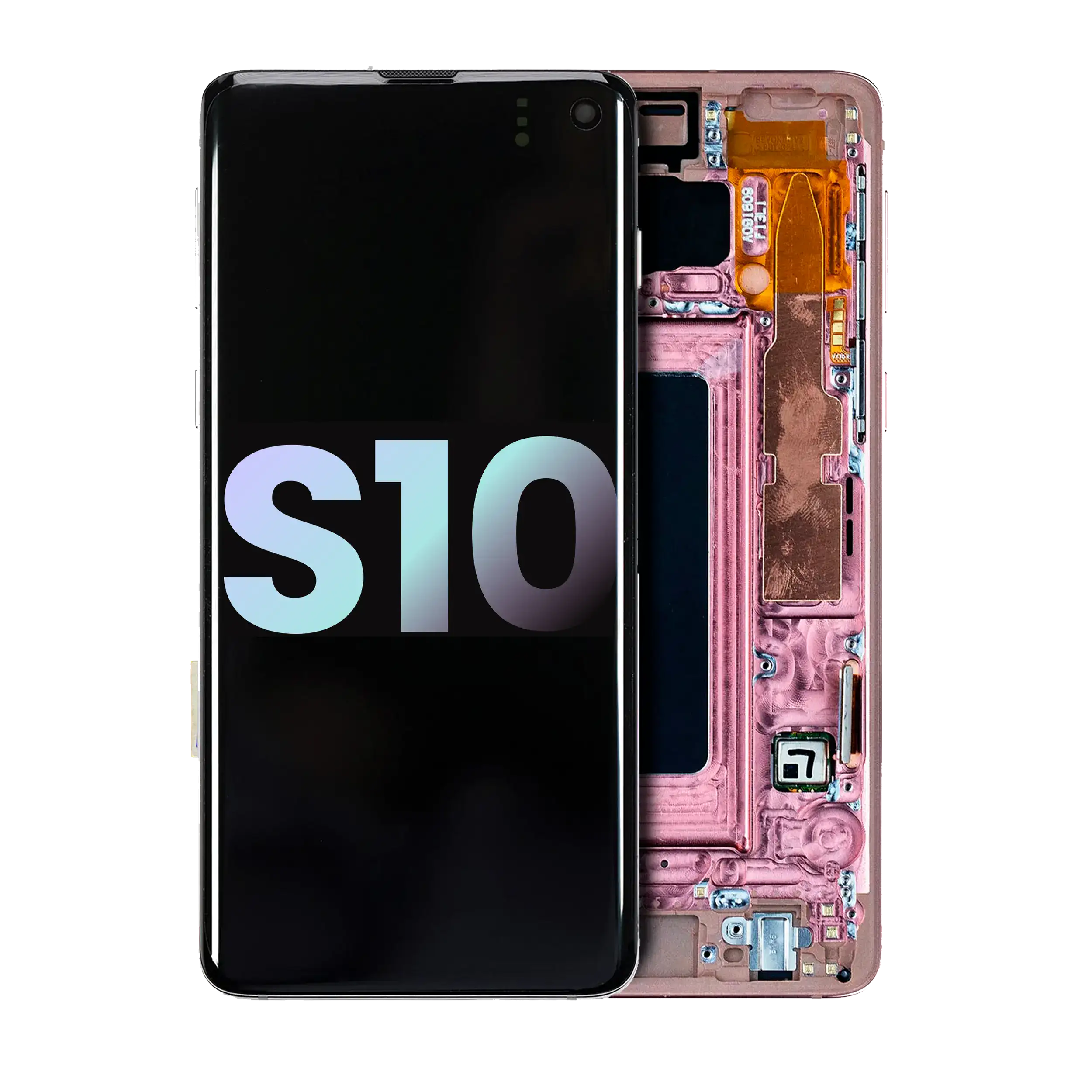 OLED-Display mit Rahmen für Samsung Galaxy S10 (Service Pack) (Flamingo Pink)