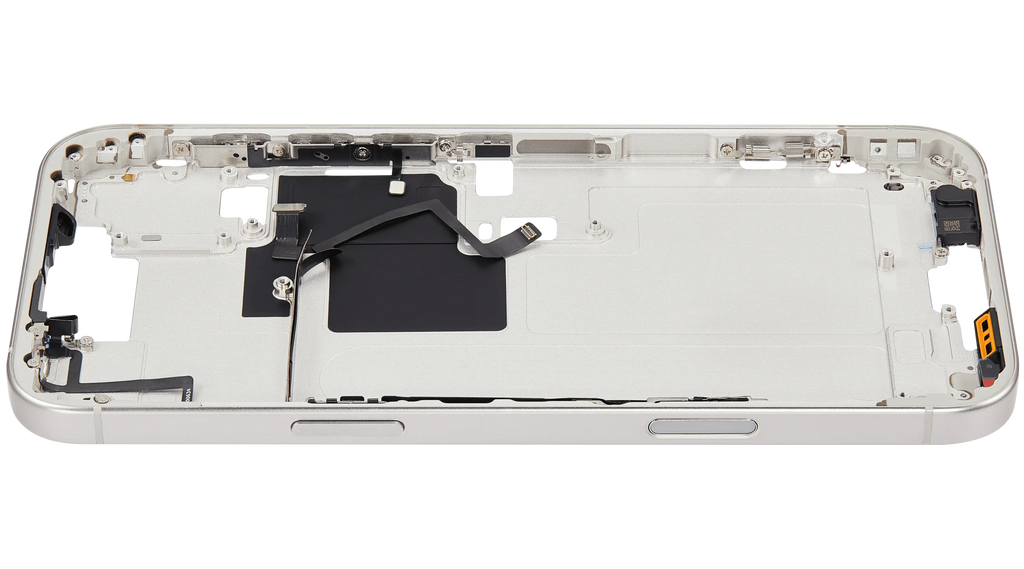 Midframe/Rahmen mit Power And Volume Button für iPhone 16 Pro Max (US-Version) (Aftermarket Plus) (Weiß Titanium)