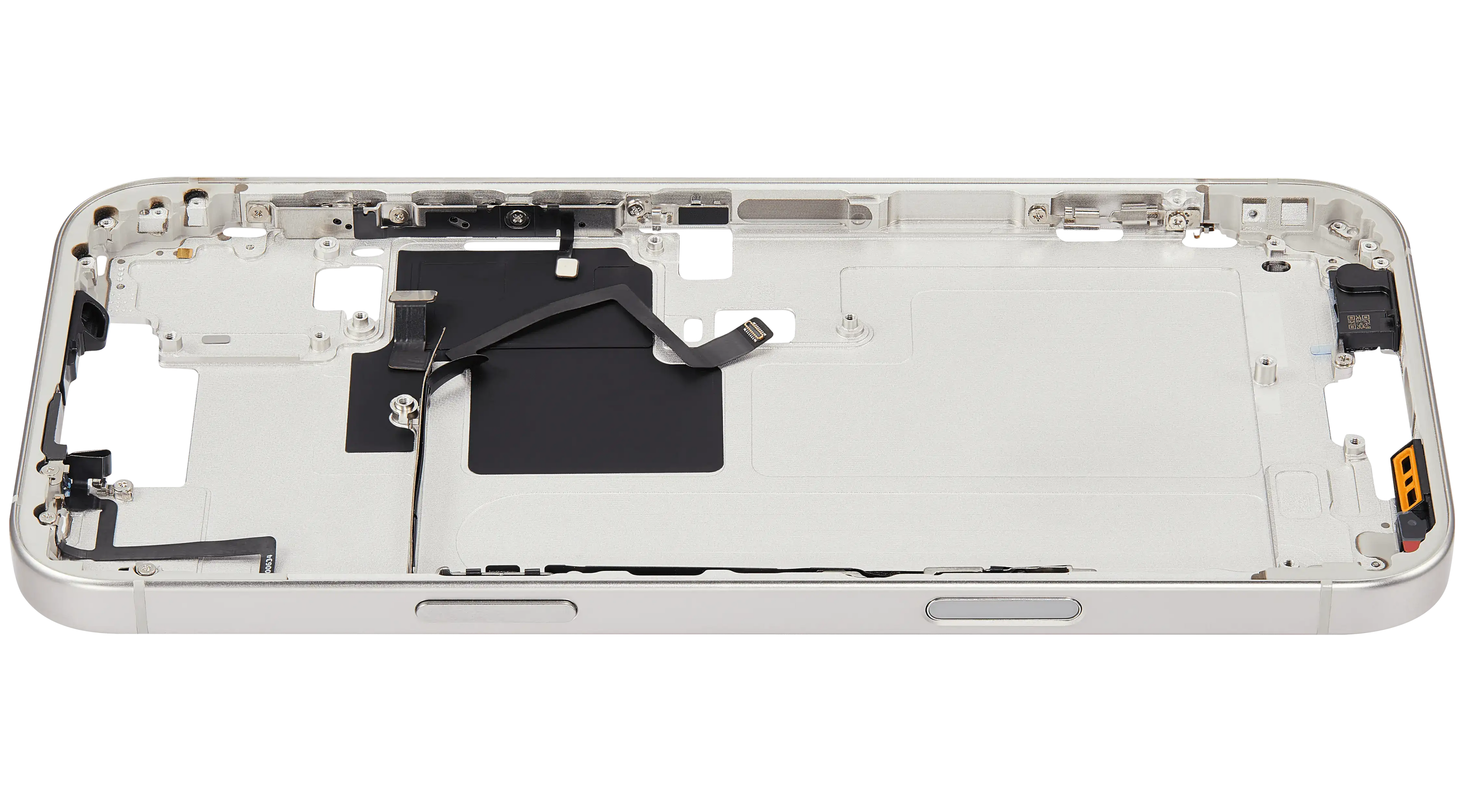 Midframe/Rahmen mit Power And Volume Button für iPhone 16 Pro Max (US-Version) (Aftermarket Plus) (Weiß Titanium)