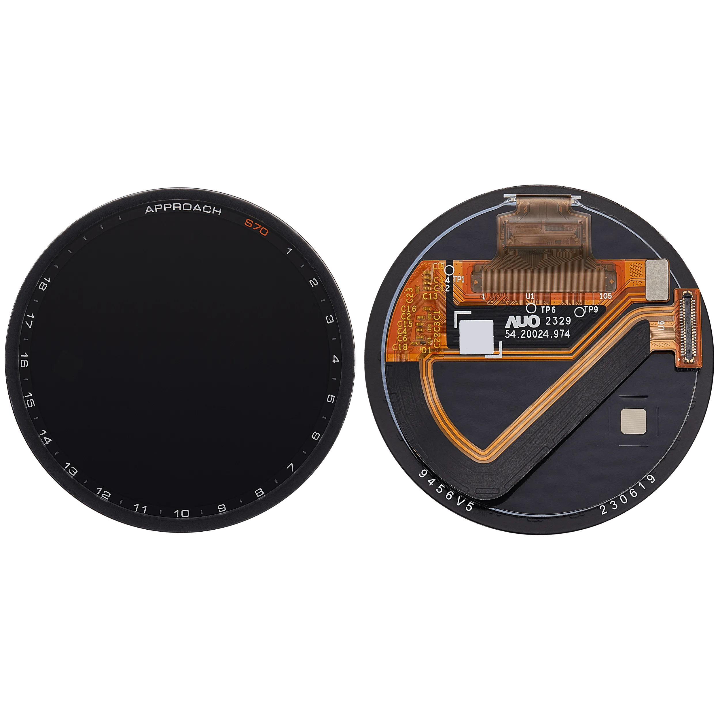 OLED-Display ohne Rahmen für Garmin Approach S70 (47mm) (2023) (Premium) (Schwarz)