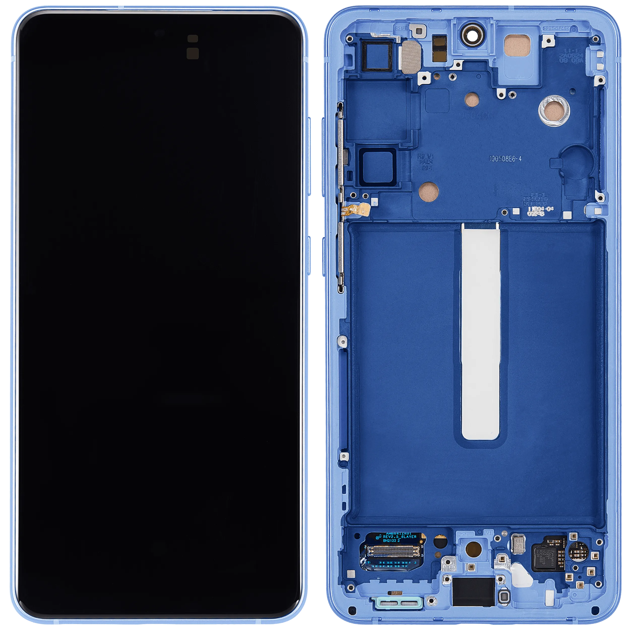 OLED-Display mit Rahmen für Samsung Galaxy S21 FE 5G (US & Internationale Version) (Aftermarket Plus) (120Hz) (Blau)