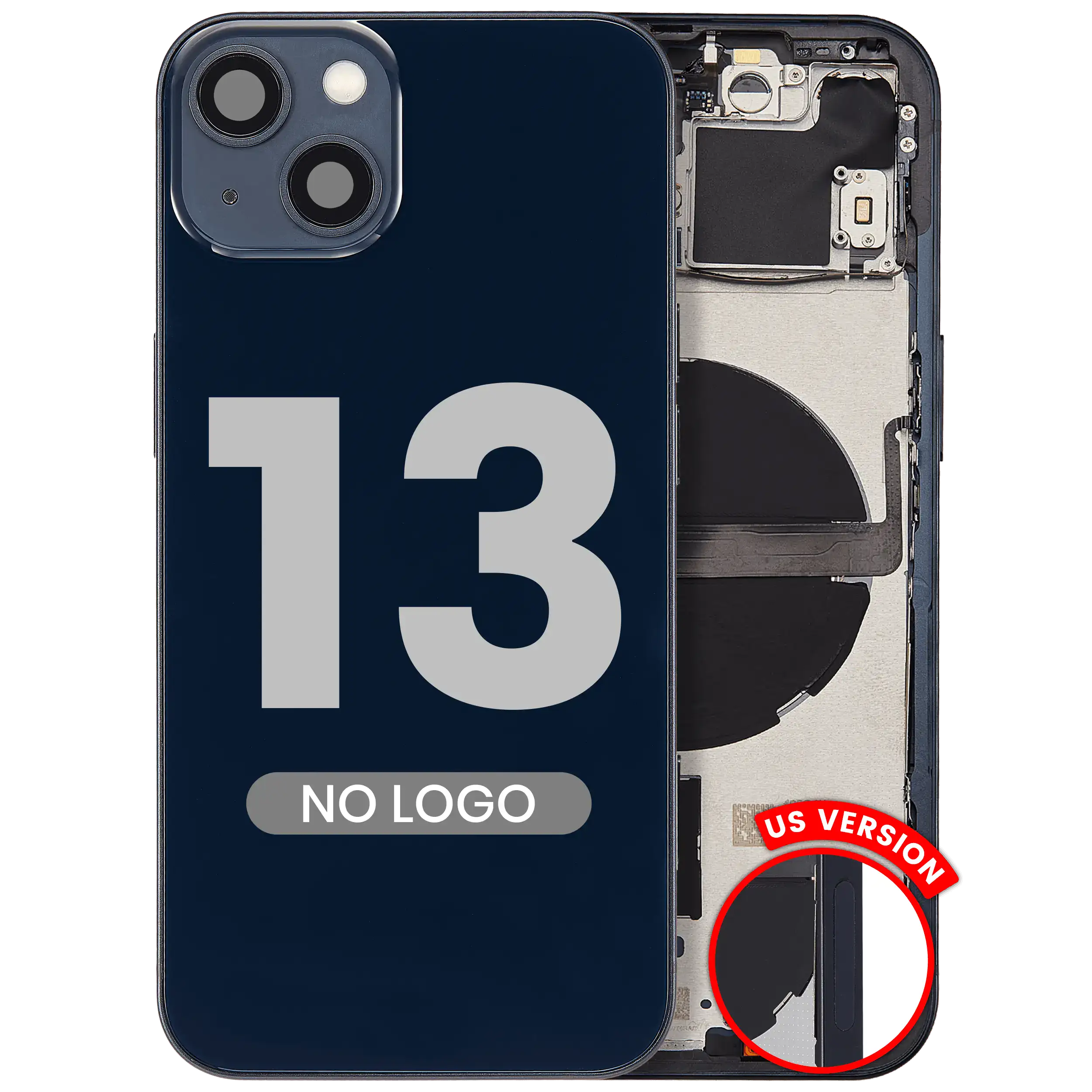 Back cover/frame with small parts for iPhone 13 (US Version) (Aftermarket Plus) (Midnight)