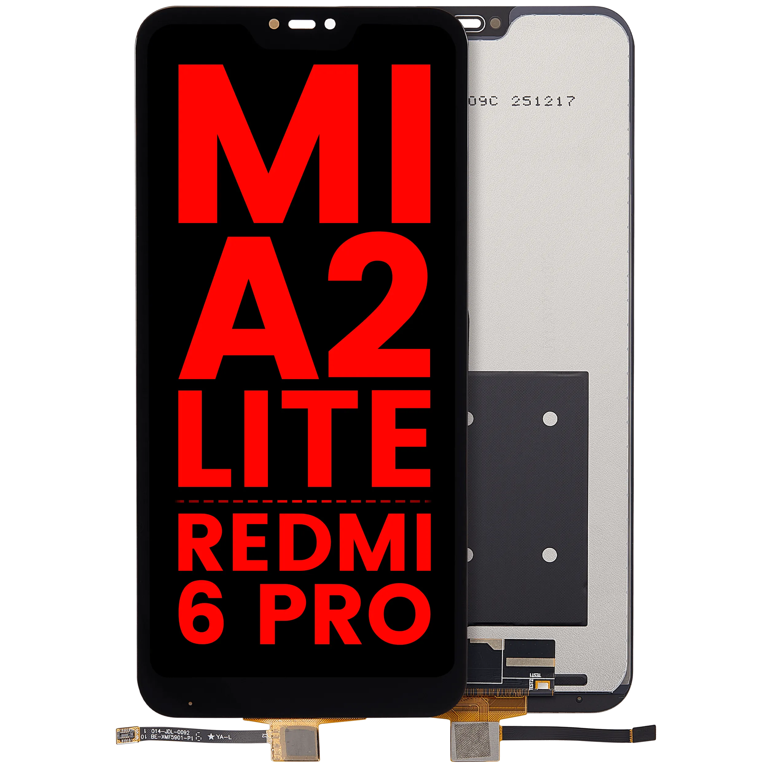 LCD-Display ohne Rahmen für Xiaomi Mi A2 Lite / Redmi 6 Pro (Aftermarket Plus) (Alle Farben)