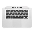 Top Case mit Keyboard (ISO UK) and Trackpad für MacBook Pro 15" A1398 (2013-2014) (gebrauchter OEM-Ausbau, Qualität B/C)
