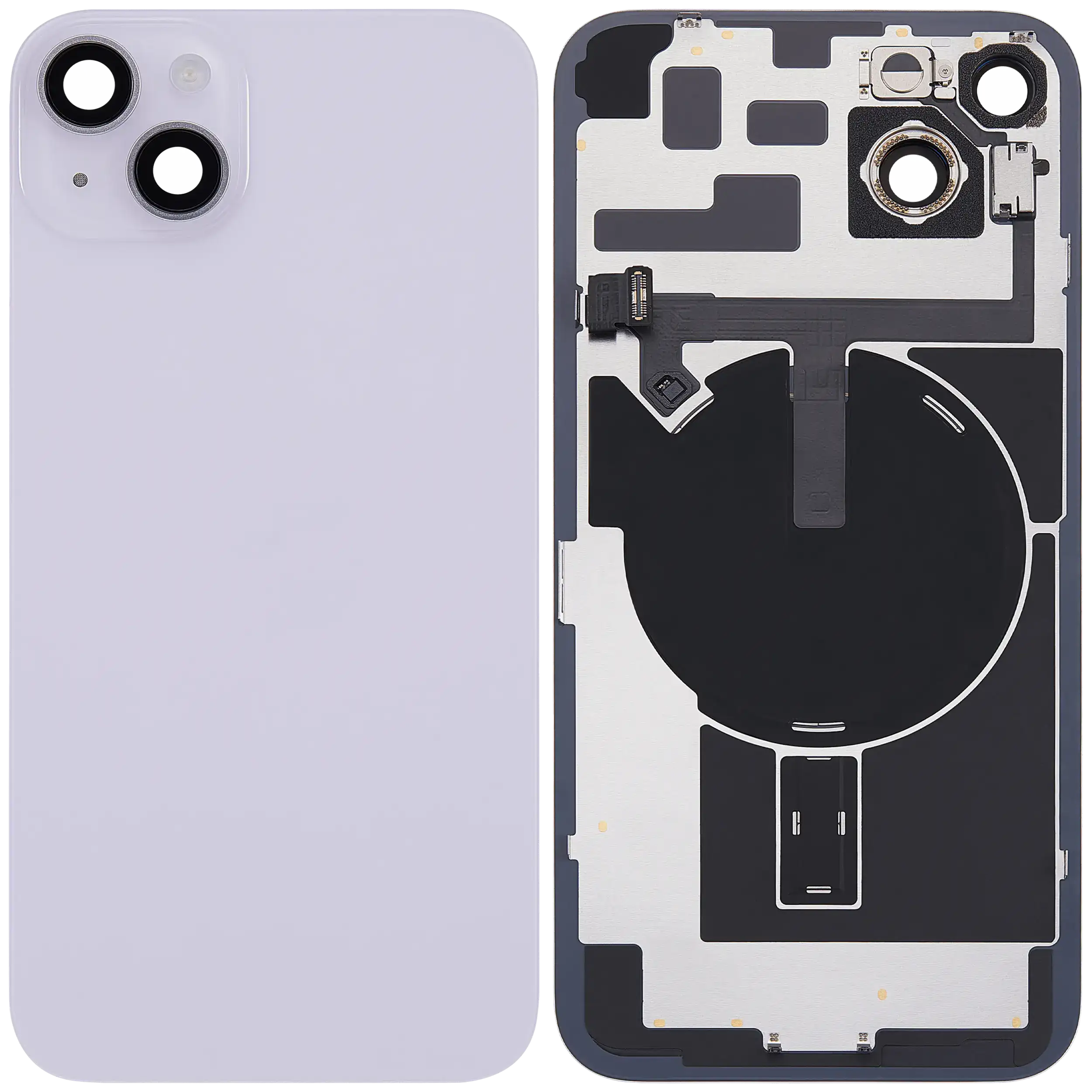 Backcover mit MagSafe Magnet & NFC & Blitz-Flexkabel für iPhone 14 Plus (gebrauchter OEM-Ausbau, Qualität A) (Lila)