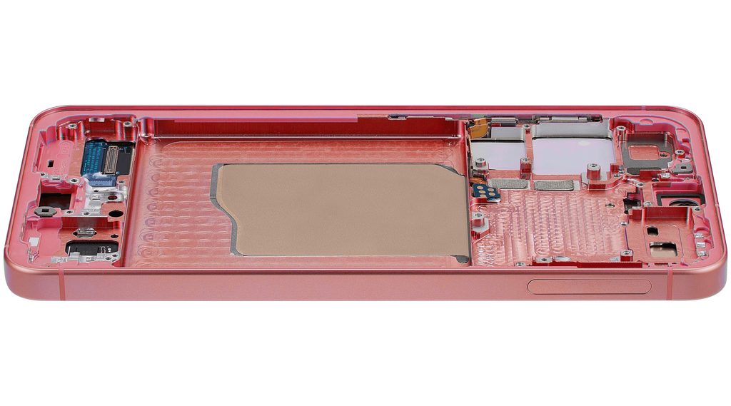 OLED-Display mit Rahmen für Samsung Galaxy S25 5G (US & International) (Aftermarket Plus) (Coral Rot)