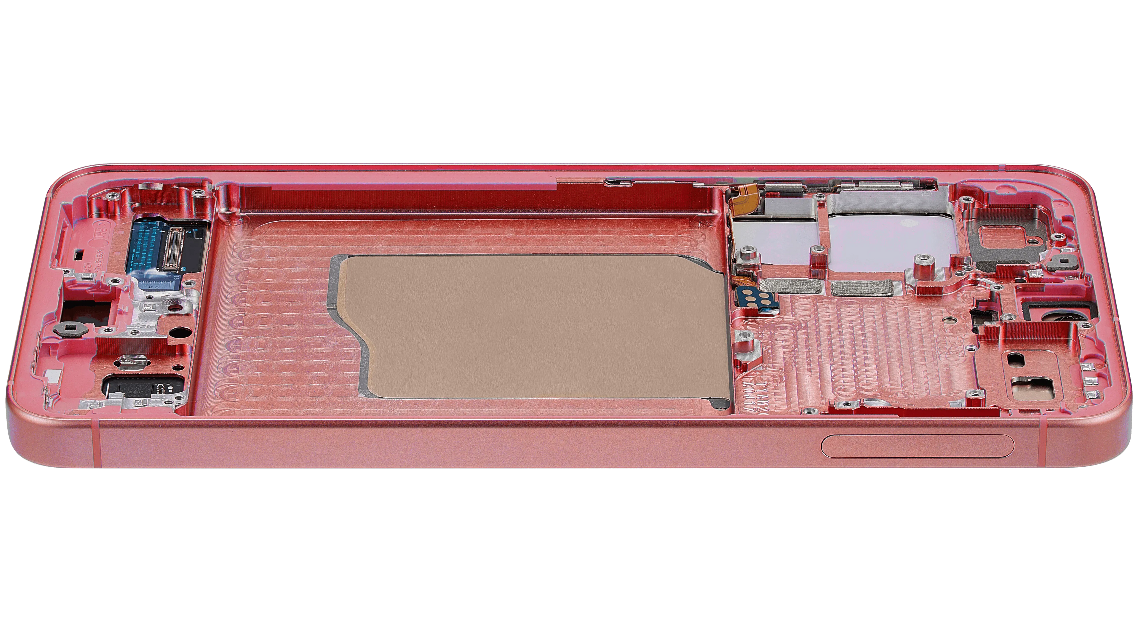 OLED-Display mit Rahmen für Samsung Galaxy S25 5G (US & International) (Aftermarket Plus) (Coral Rot)