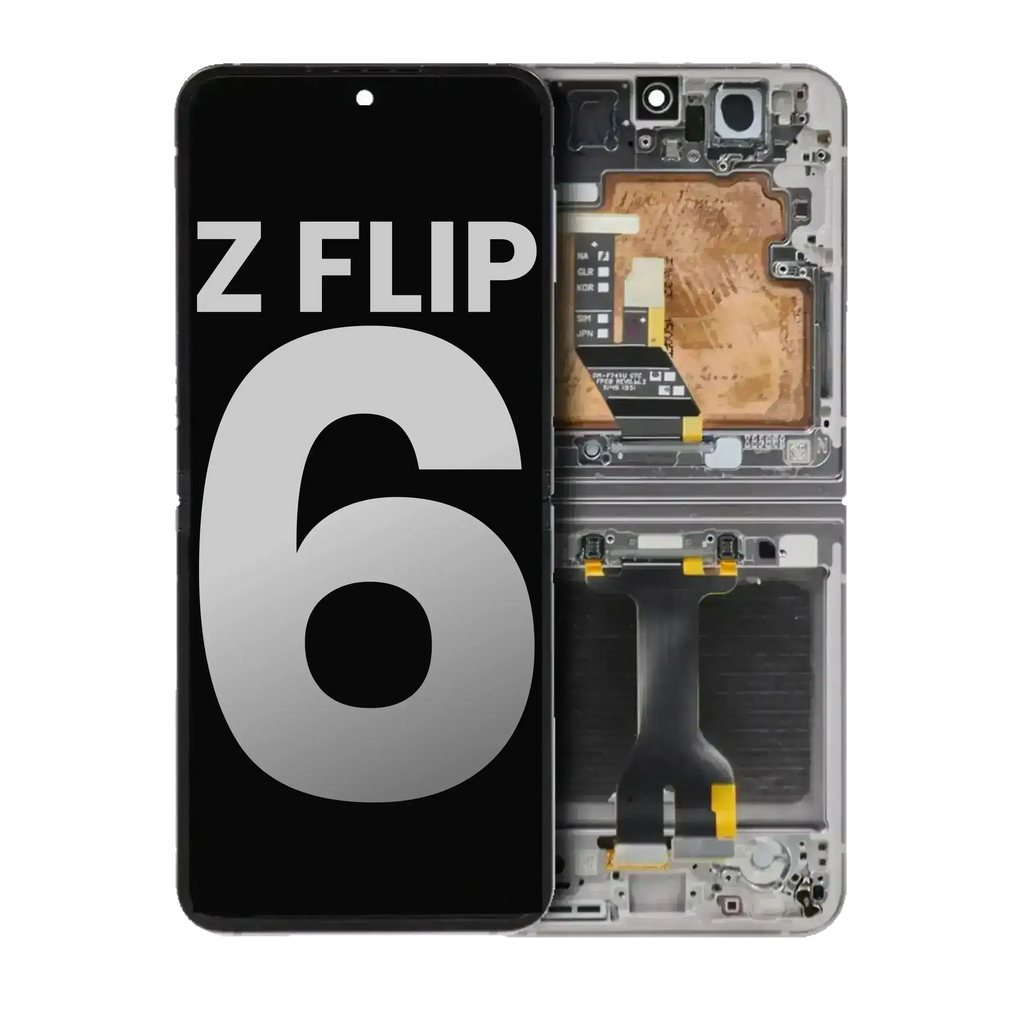 OLED Innendisplay mit Rahmen für Samsung Galaxy Z Flip 6 5G Silber OEM B/C