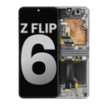 OLED Internal Display with Frame for Samsung Galaxy Z Flip 6 5G (US & International) (Used OEM Pull, B/C Quality) (Silver Shadow)