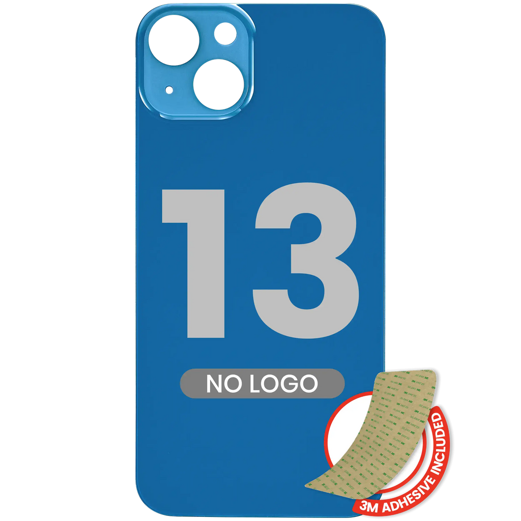 Back Cover with 3M Adhesive for iPhone 13 (No Logo / Large Camera Hole) (Blue)