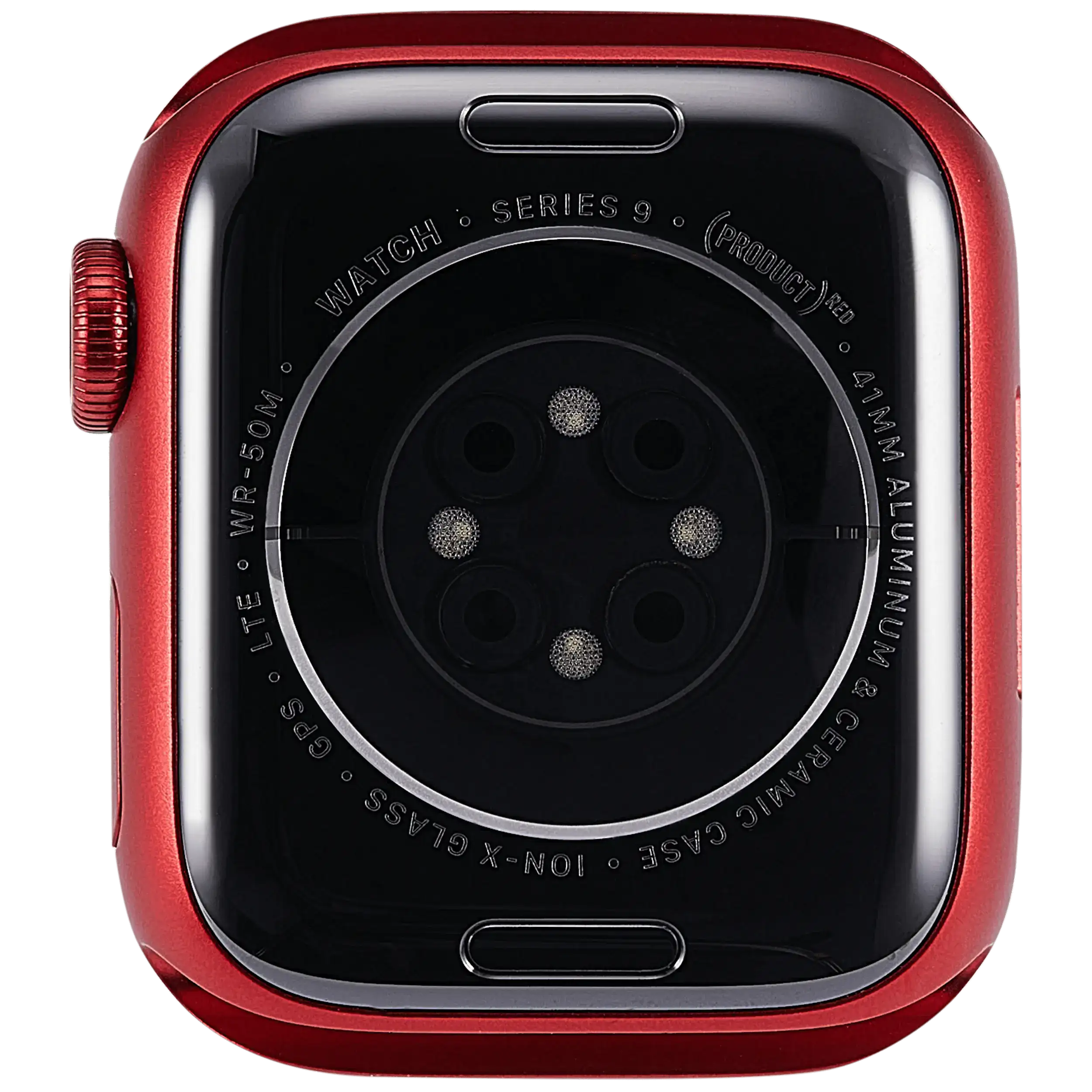 Backcover/Rahmen Compatible für Watch Series 9 (41MM) (gebrauchter OEM-Ausbau, Qualität A) (Cellular Version) (Aluminum / Red)