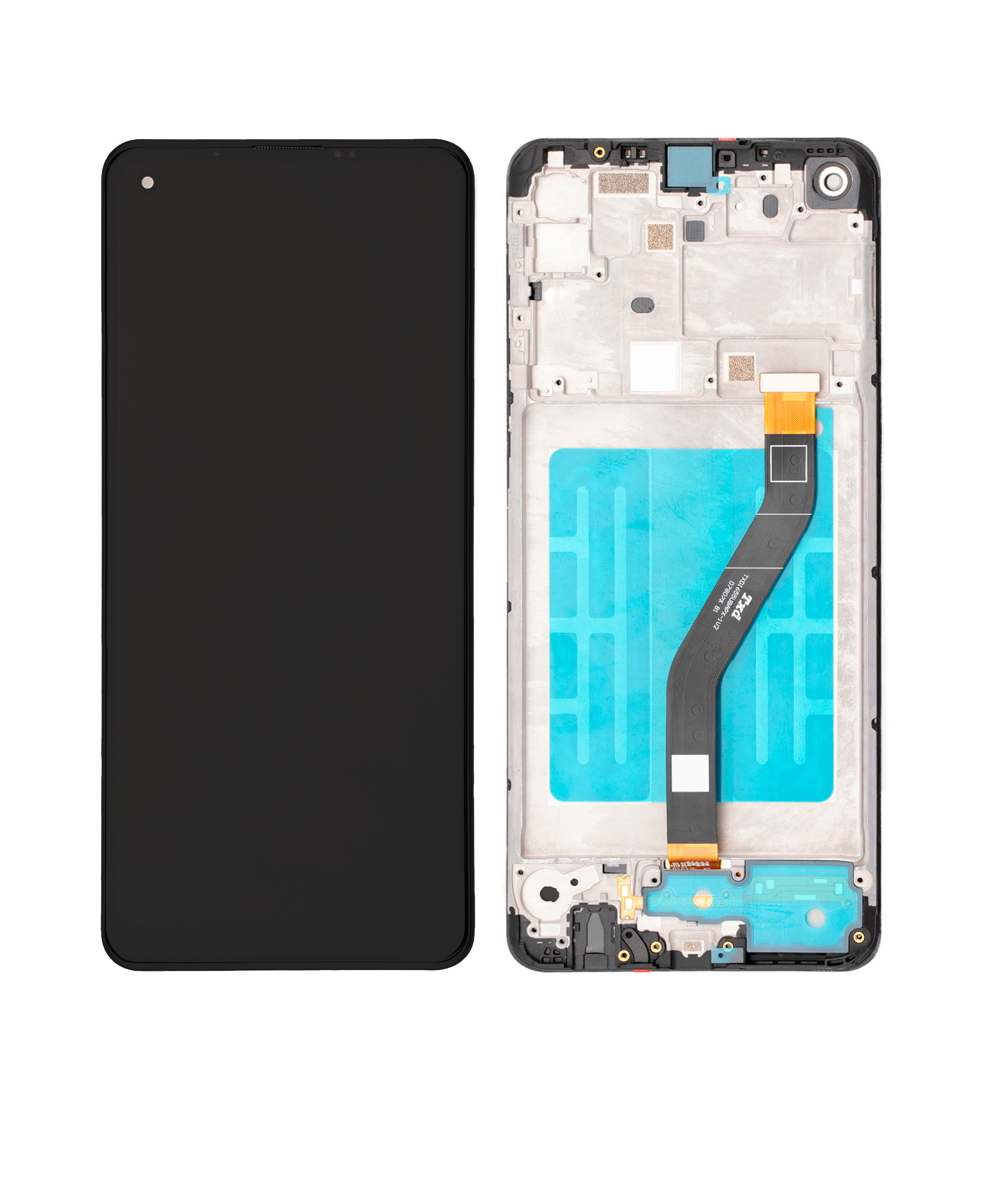 LCD-Display mit Rahmen für Samsung Galaxy A21 (A215 / 2020) (Alle Farben) (Refurbished)
