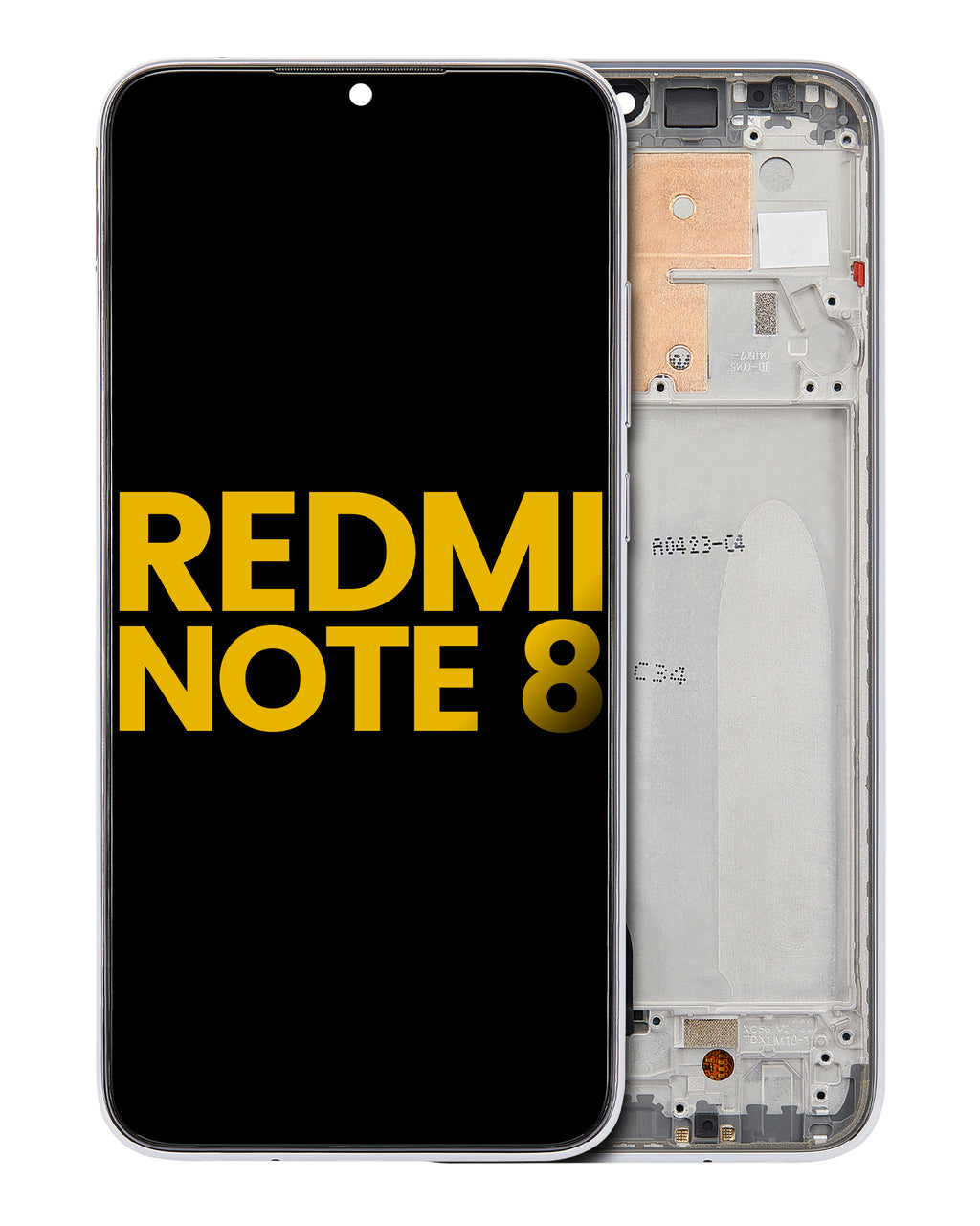 LCD-Display mit Rahmen für Xiaomi Redmi Note 8, Weiß (Aftermarket Plus)