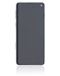 OLED-Display mit Rahmen für Samsung Galaxy S10 (gebrauchter OEM-Ausbau, Qualität A) (Prism / Ceramic Black)
