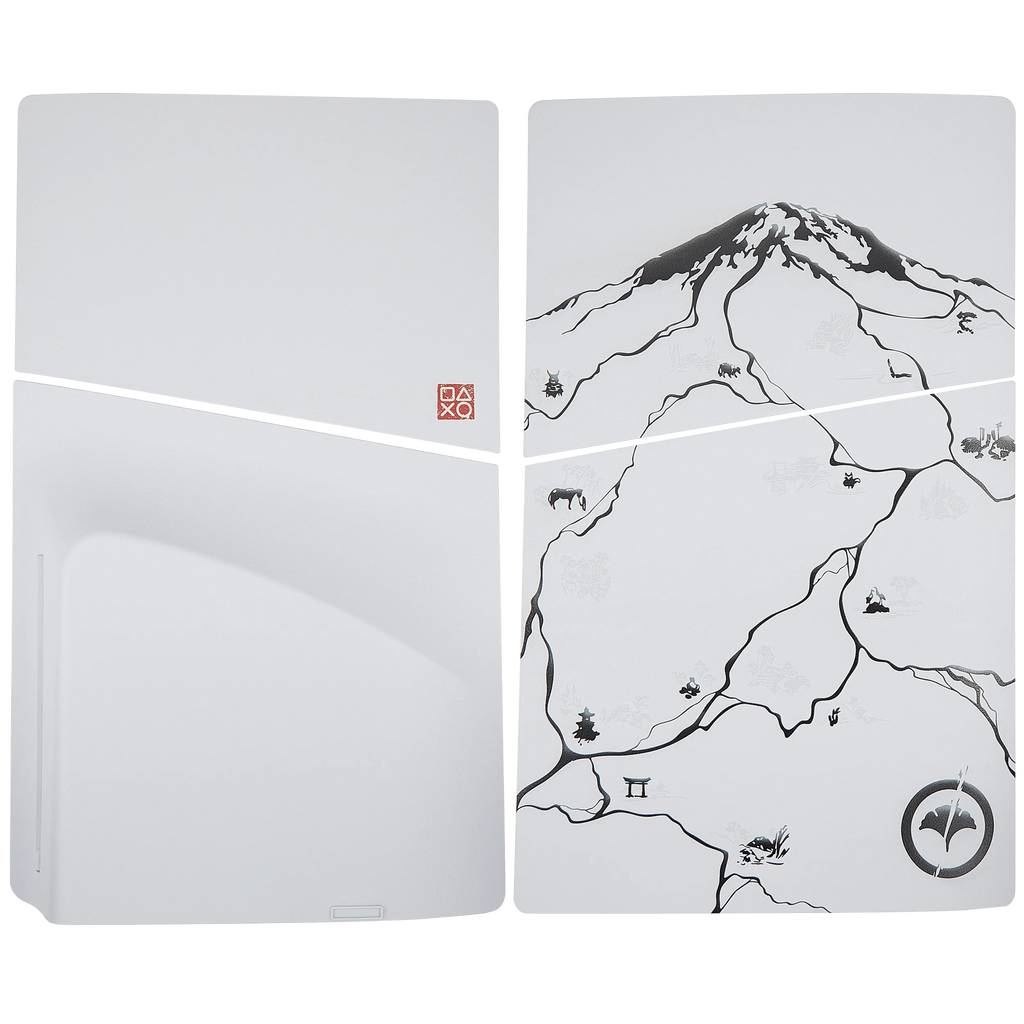 Faceplate Cover (Top & Bottom) für PlayStation 5 Slim (Disc Edition) (Ghost Of Yotei) (Schwarz)