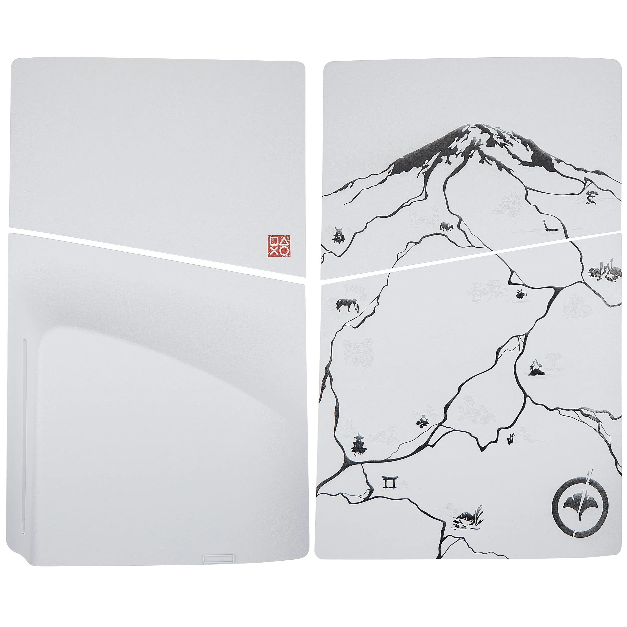 Faceplate Cover (Top & Bottom) für PlayStation 5 Slim (Disc Edition) (Ghost Of Yotei) (Schwarz)