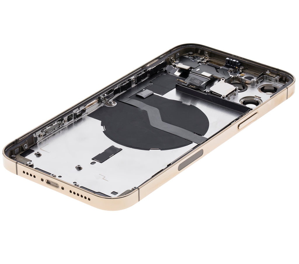 Backcover/Rahmen mit Small Parts für iPhone 12 Pro Max (US-Version) (gebrauchter OEM-Ausbau, Qualität A) (Gold)