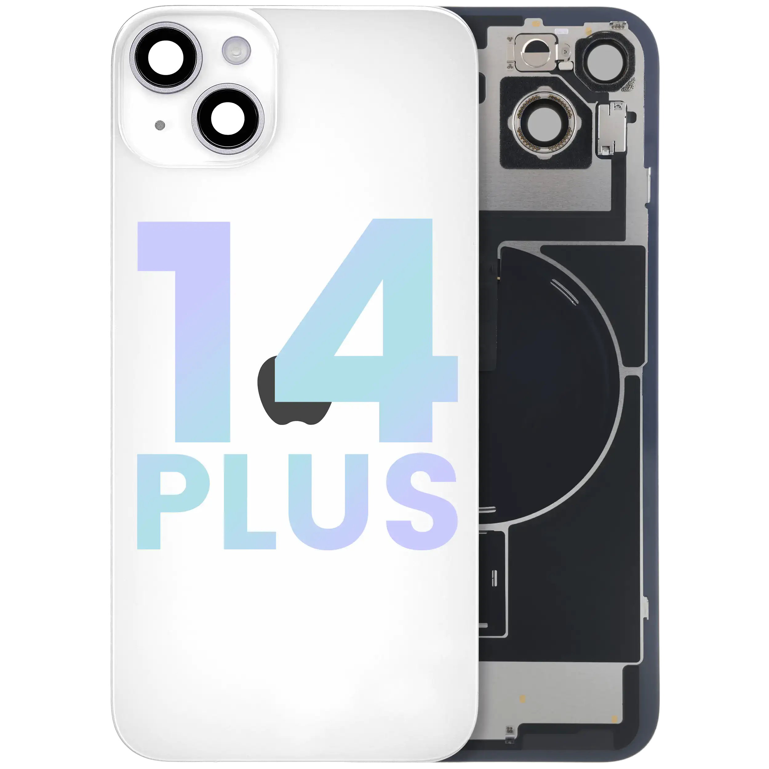 Backcover mit MagSafe Magnet & NFC & Blitz-Flexkabel für iPhone 14 Plus (Service Pack) (Starlight)