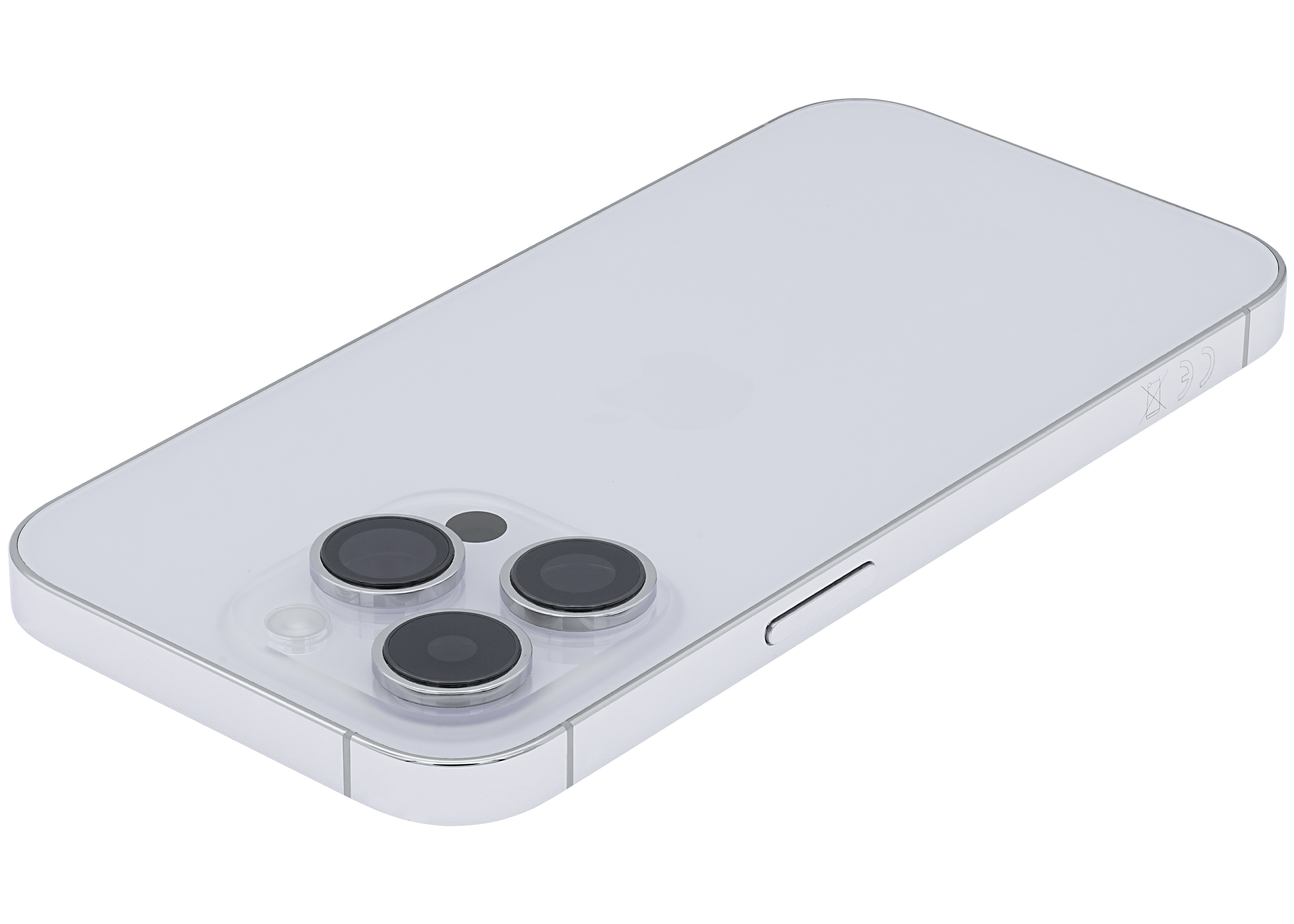 Backcover/Rahmen mit Small Parts für iPhone 14 Pro (EU / Global Version) (gebrauchter OEM-Ausbau, Qualität A) (Silber)