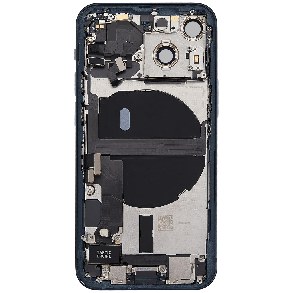 Backcover/Rahmen mit Ladebuchse Flex & Small Parts für iPhone 13 Mini (US-Version) (gebrauchter OEM-Ausbau, Qualität C) (Midnight)