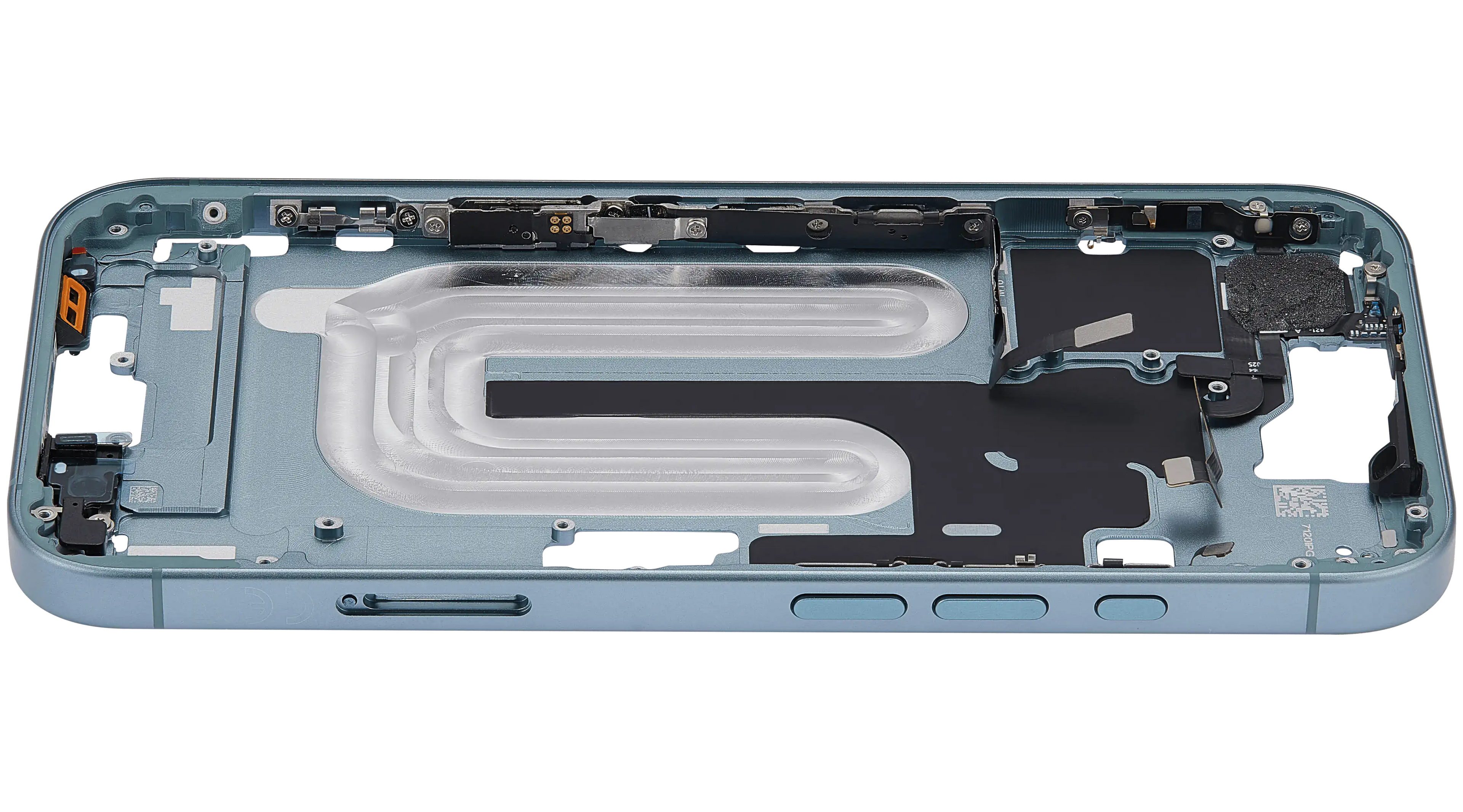 Midframe/Rahmen mit Power And Volume Button für iPhone 16 (EU / Global Version) (Aftermarket Plus) (Teal)